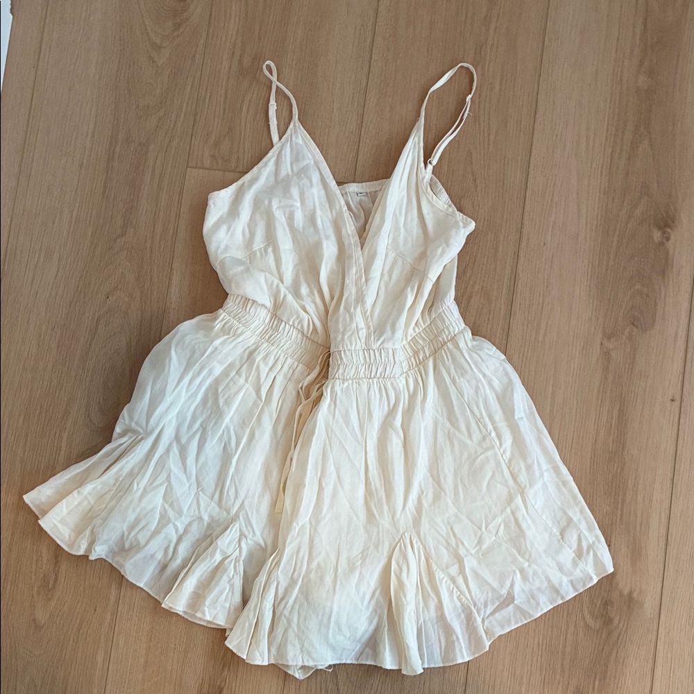 Cream Sleeveless Romper